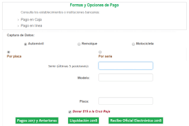 Formulario tenencia vehicular en Chiapas